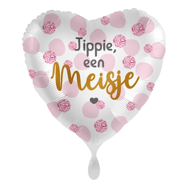 Folieballon Jippie een meisje 45cm