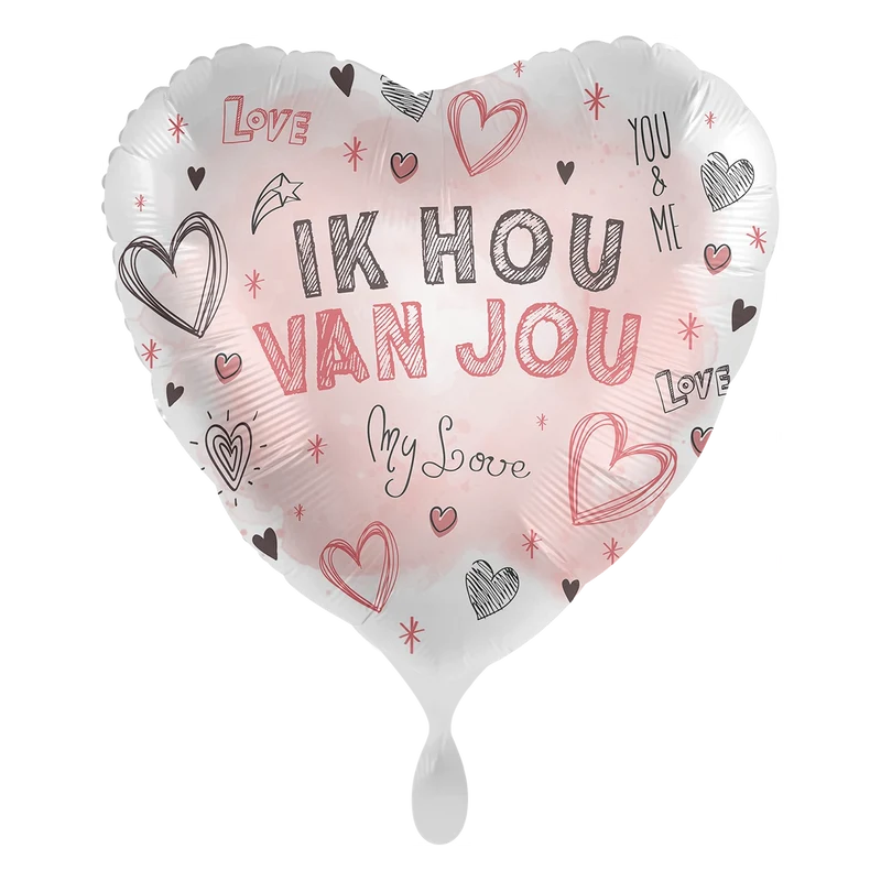 Folieballon hart Ik Hou van jou 45cm