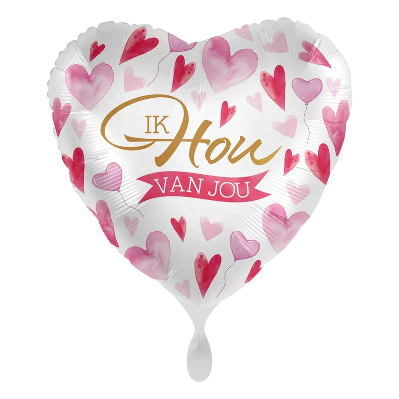 Folieballon Ik Hou van jou hartjes 45cm