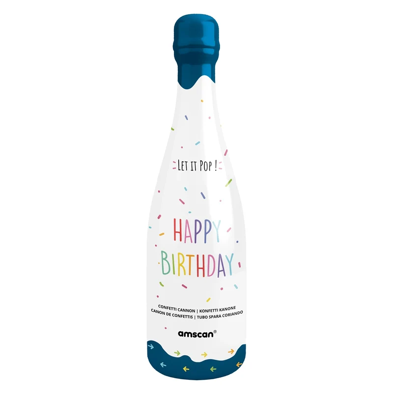Champagnefles happy birthday confettikanon