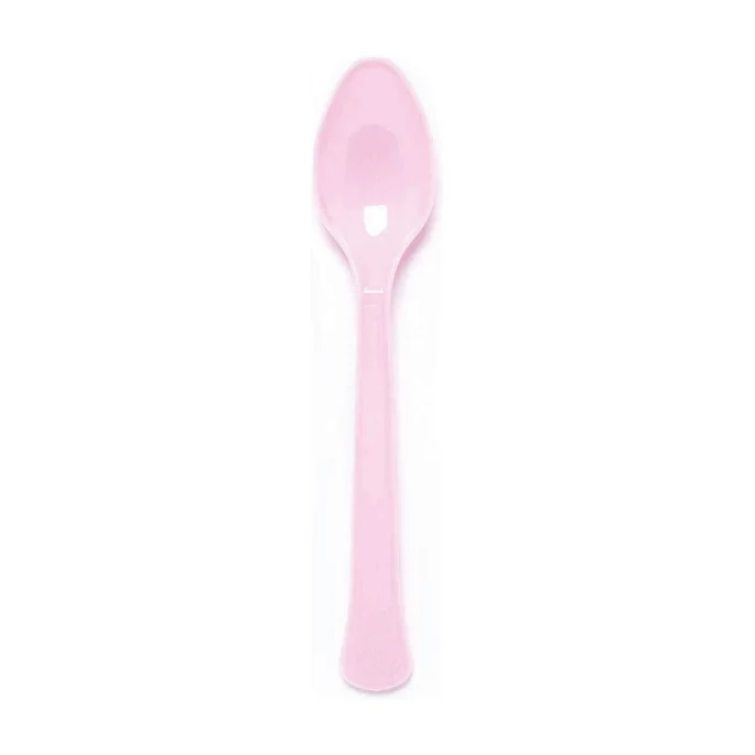 Plastic lepel baby roze 24 stuks
