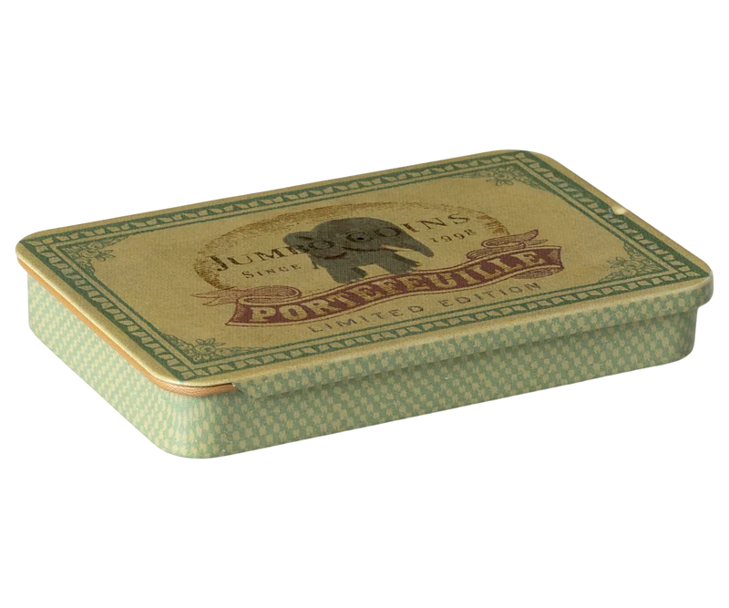 Metal box w. sliding lid, Jumbo coins