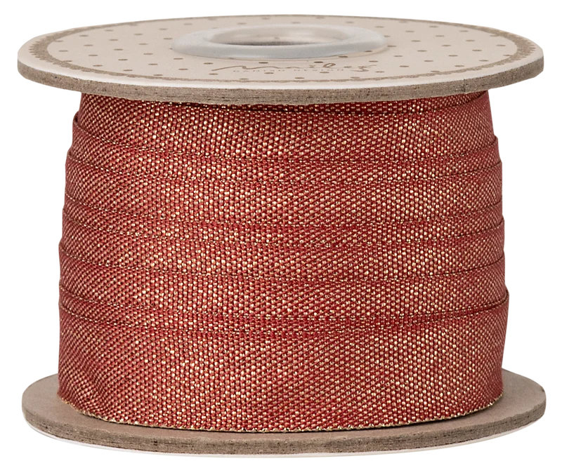 Ribbon, W: 13 mm x L: 10 m - Red/gold