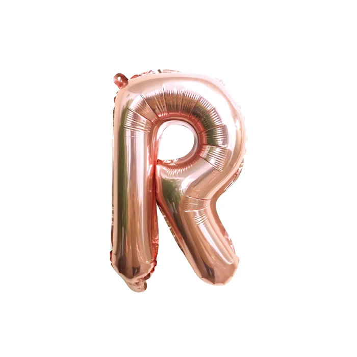 Folieballon letter R roségoud - 35 cm