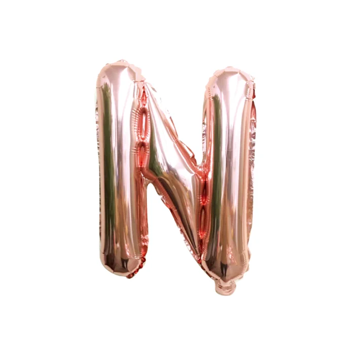 Folieballon letter N roségoud - 35 cm