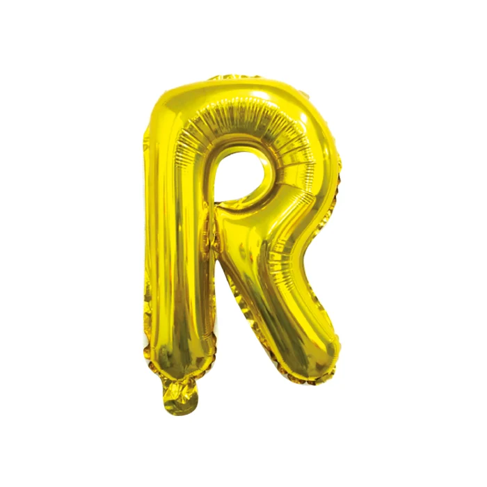Folieballon letter R Goud - 35 cm