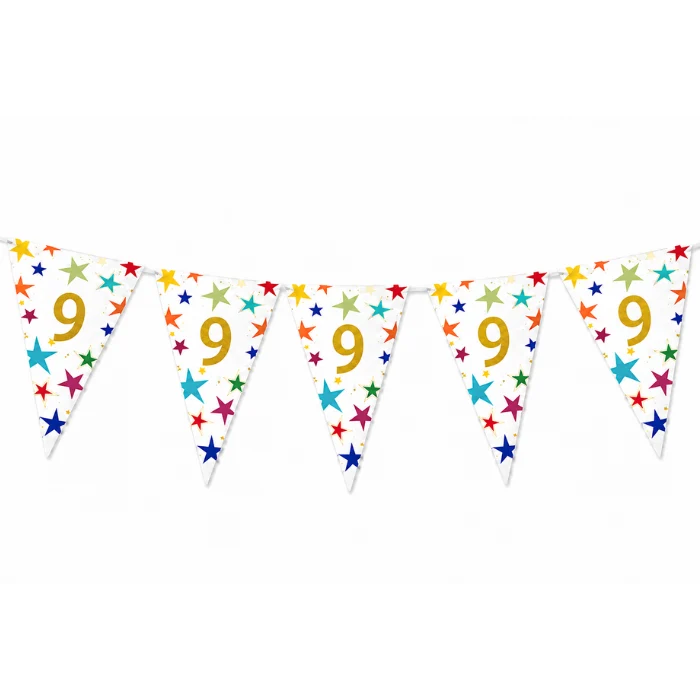 Vlaggenlijn Sterren 9 jaar - 6m (15 vlaggen)