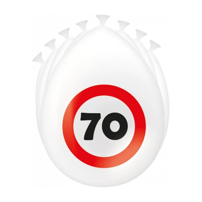 70 Jaar Verkeersbord Ballonnen - 8 stuks