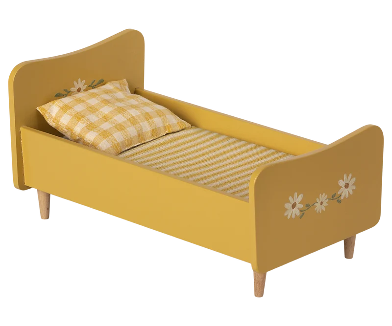 Wooden bed, Mini - Yellow