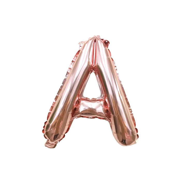 Folieballon letter A roségoud - 35 cm