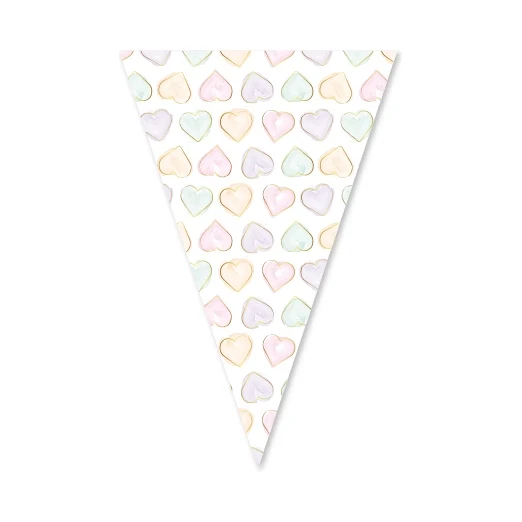 Papieren vlaggenlijn Watercolor Hearts 6m