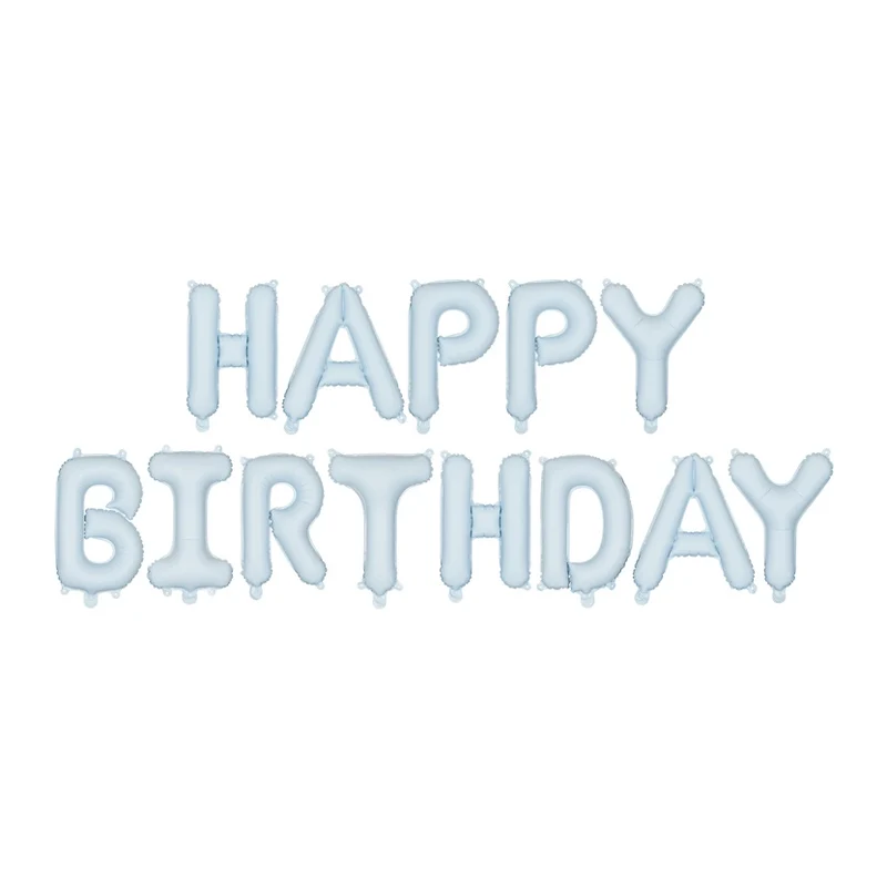 Happy Birthday folieballonnen Blauw 340x25cm
