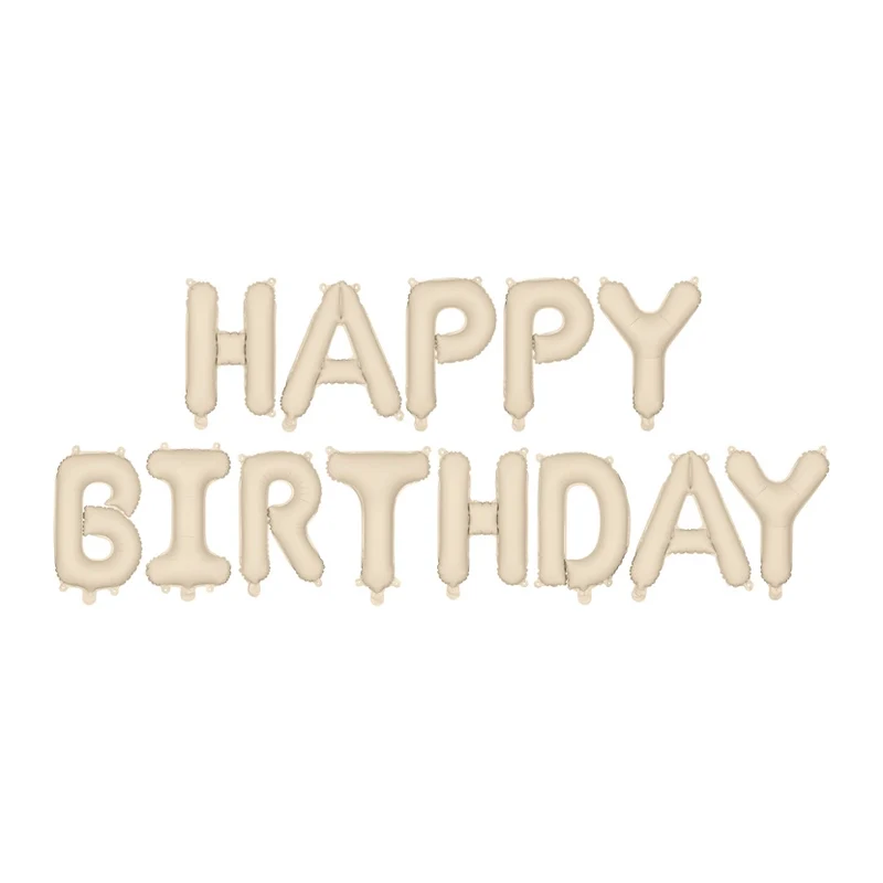 Happy Birthday folieballonnen Beige 340x25cm