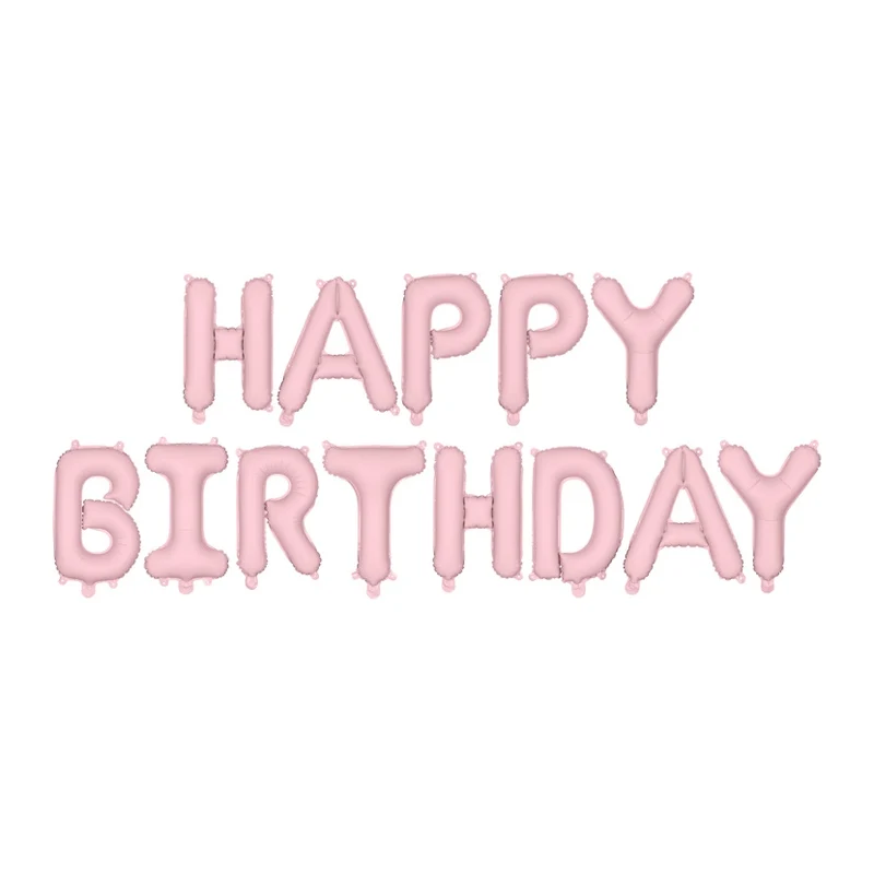 Happy Birthday folieballonnen Roze 340x25cm