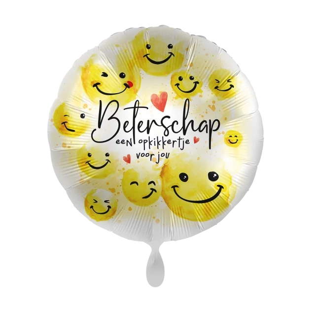 Folieballon Beterschap Smiley 45cm