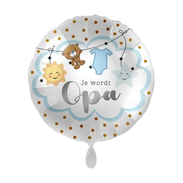 Folieballon Je wordt opa, van een jongen, 45cm