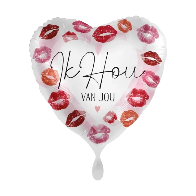 Folieballon Ik hou van Jou kusjes 45cm