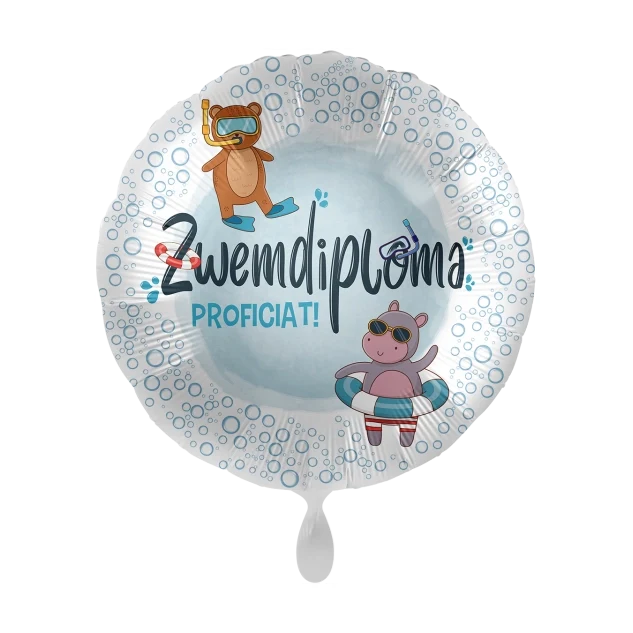 Folieballon Zwemdiploma Proficiat 45cm