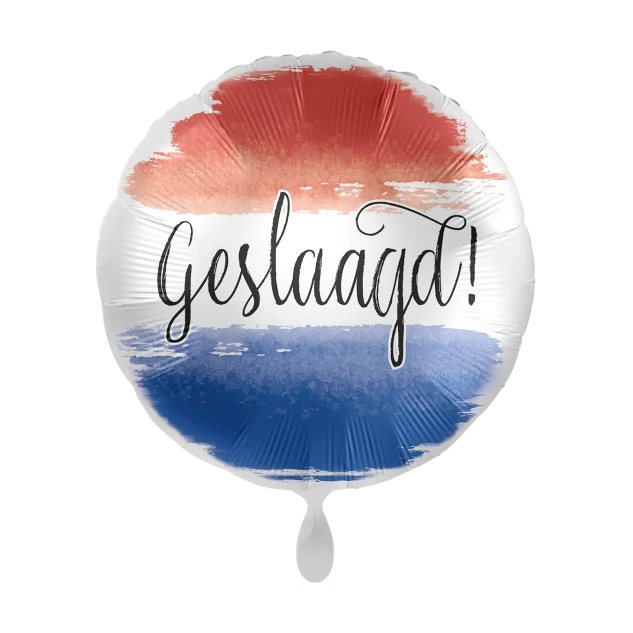 Folieballon Geslaagd Nederlandse vlag 45cm