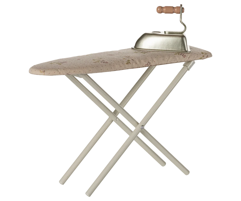 Iron and ironing board, Miniature - Off white