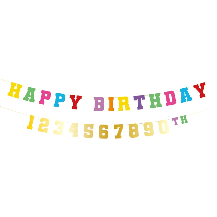Slinger Happy Birthday - personaliseerbaar leeftijd (6 meter)