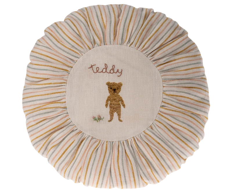 Cushion, Round, Small - Teddy, striped