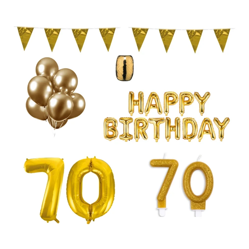 70 jaar Verjaardag Versiering Pakket Goud