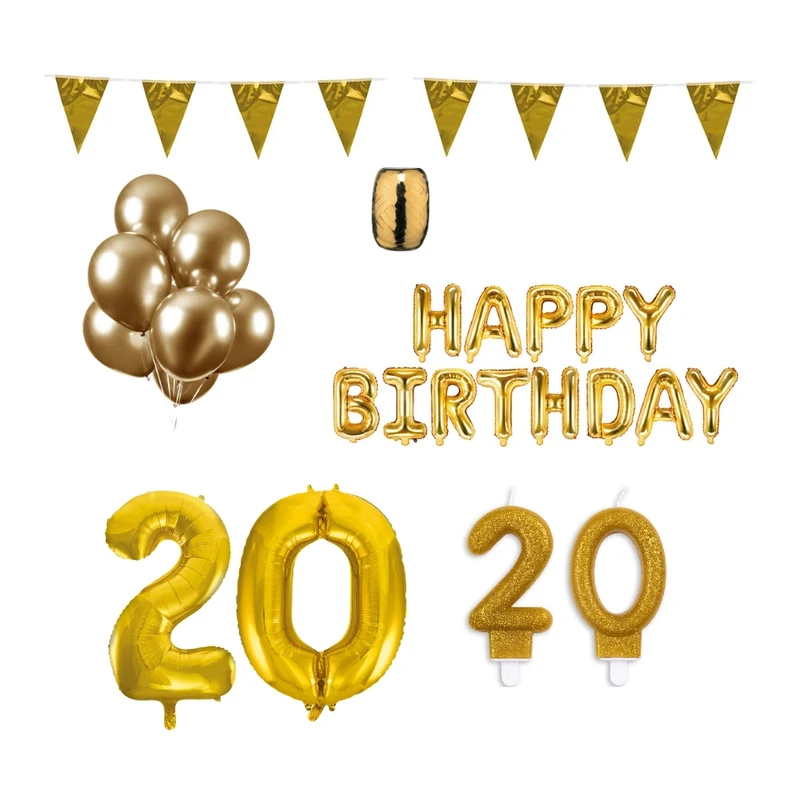 20 jaar Verjaardag Versiering Pakket Goud