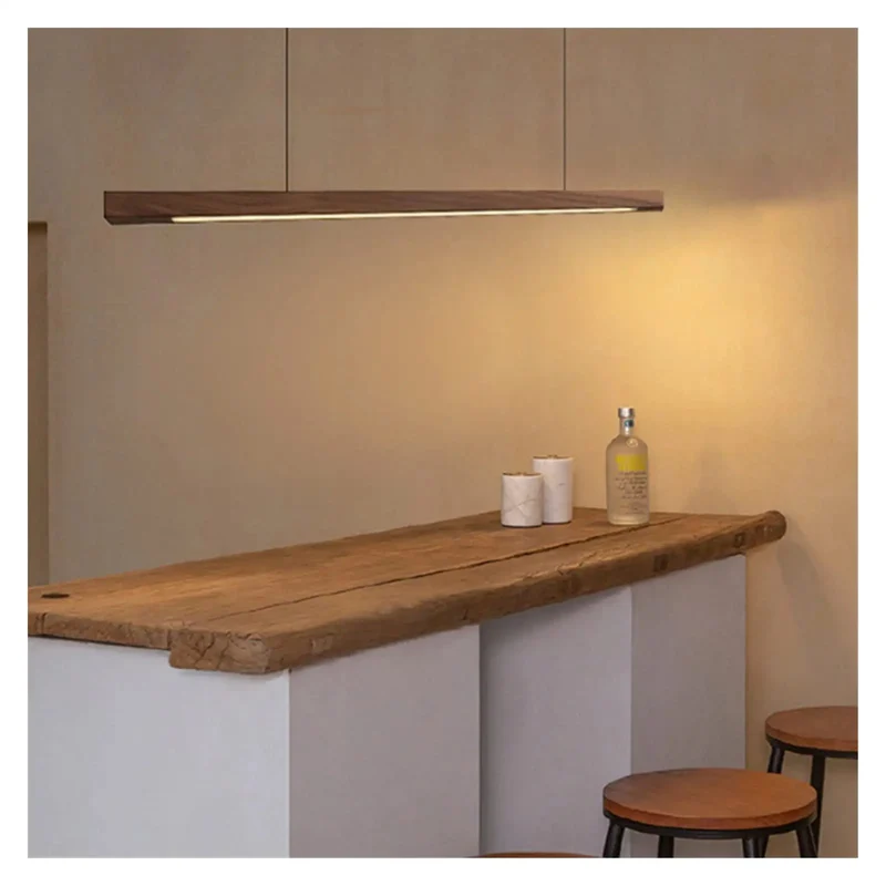 Solid Wooden Led Pendant Light Dimmable Ceiling Lamp Modern Industrial Hanging Fixture For Living Room Dining Area Smooth Neutral Glow Top Shelf Energy Efficient Vibe Setting Home Decor