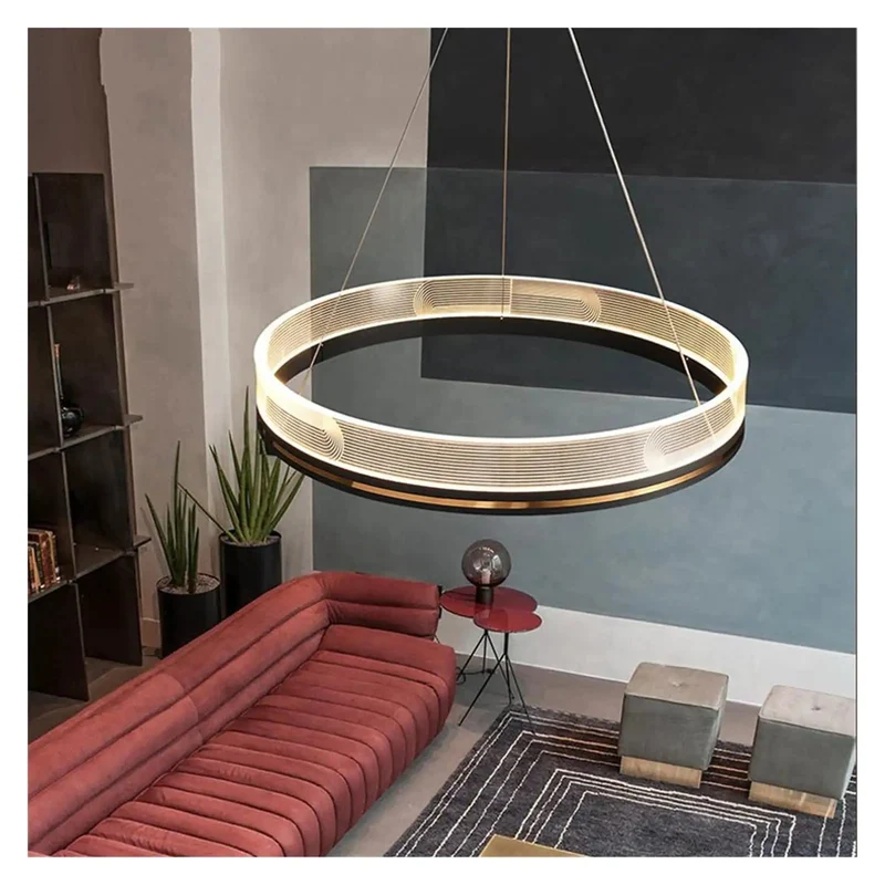 Modern Acrylic Ring LED Pendant Fixture With Smooth Dimmable Remote Switch Crisp Ambient Chill Easy Touch Clean Cover No Sweat Setup Super Bright Glow Total Home Refresh Living Bedroom Spaces