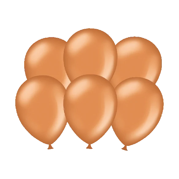 Koper ballonnen chrome 6 stuks