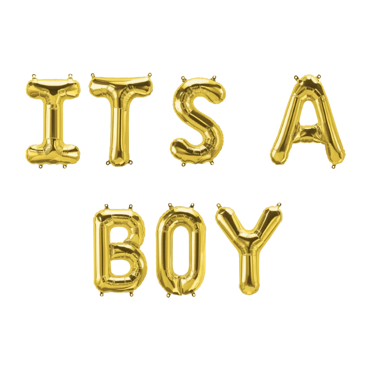 It's A Boy Folieballonnen set goud 41cm