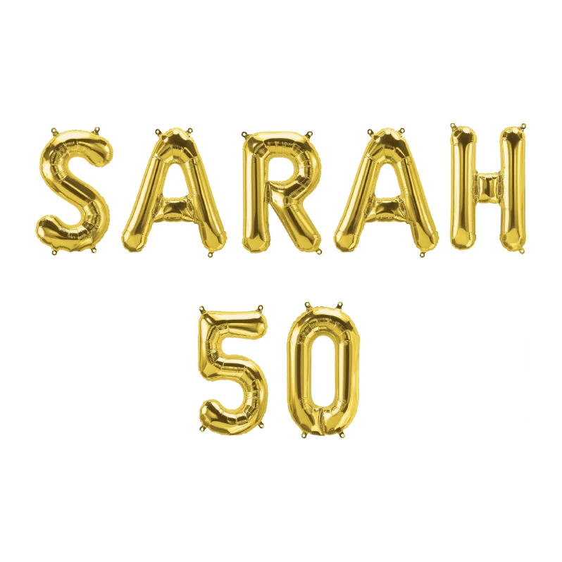 Sarah 50 folieballonnen set goud 41cm
