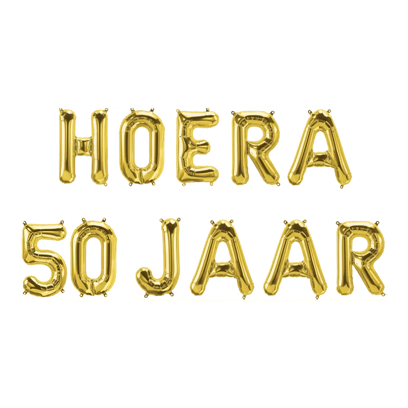 Hoera 50 jaar folieballonnen set goud 41cm