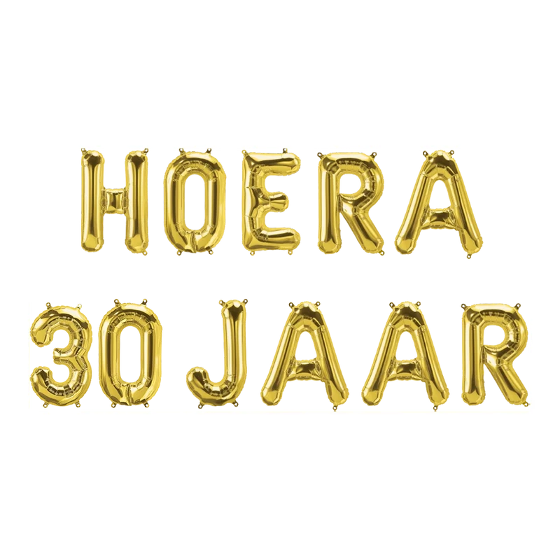 Hoera 30 jaar folieballonnen set goud 41cm