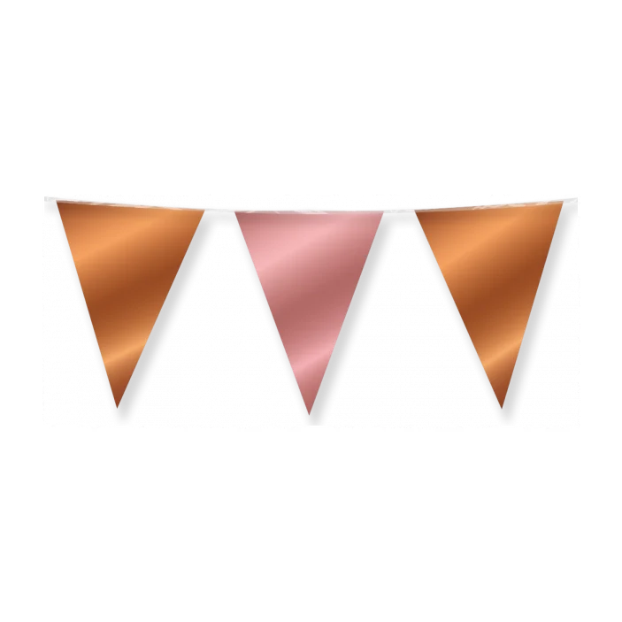 Vlaggenlijn Brons en Rose Goud metallic 10 meter