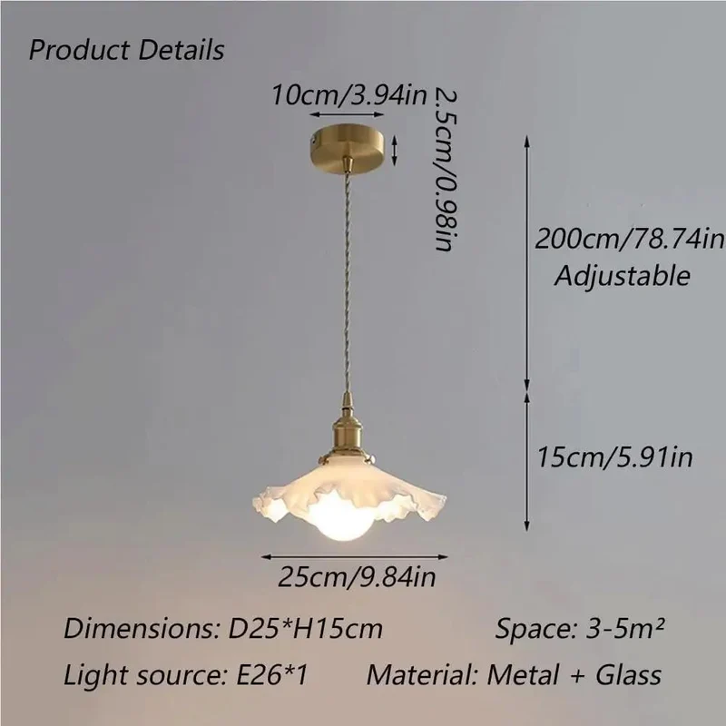 Killer Vintage Bud Pendant Light with Ruffled Petal Shades and a Swanky Copper Body Brings Home The Goods For Your Kitchen Island with E27 Base and Warm Vibes as The Adjustable Cord Lets You Hang It Low or High with a Milky Textured Glass Look.