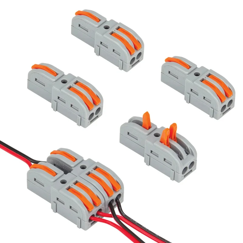 Hella Durable Modular Lever Wire Splitter Connectors For Quick Low Voltage Power Routing To Led Strips And Under Cabinet Install Smooth Operation Foolproof Grip Mechanism