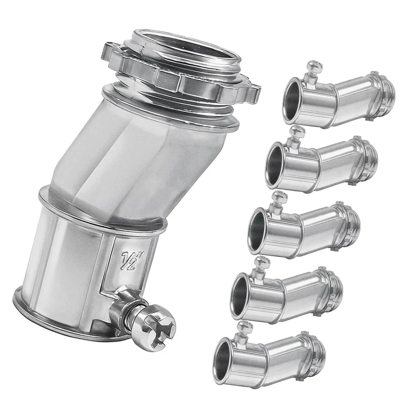 6 Piece Offset Conduit Connectors Zinc Alloy Electrical Tube Fittings With Hella Secure Grip That Drops Into Place For Tight Spots And Provides Knockout Level Durability For Heavy Duty Home Run Wiring Projects You Can Trust