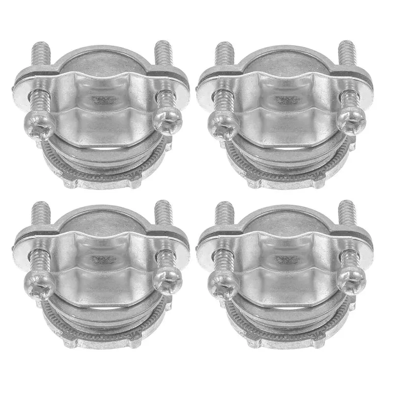 Heavy Duty Four Pack Three Quarter Inch Cable Clamps Zinc Alloy Threaded Connectors For Electrical Conduit Wiring With Knockout Vibration Resistance And No Fuss Mounting Built Badass Tough