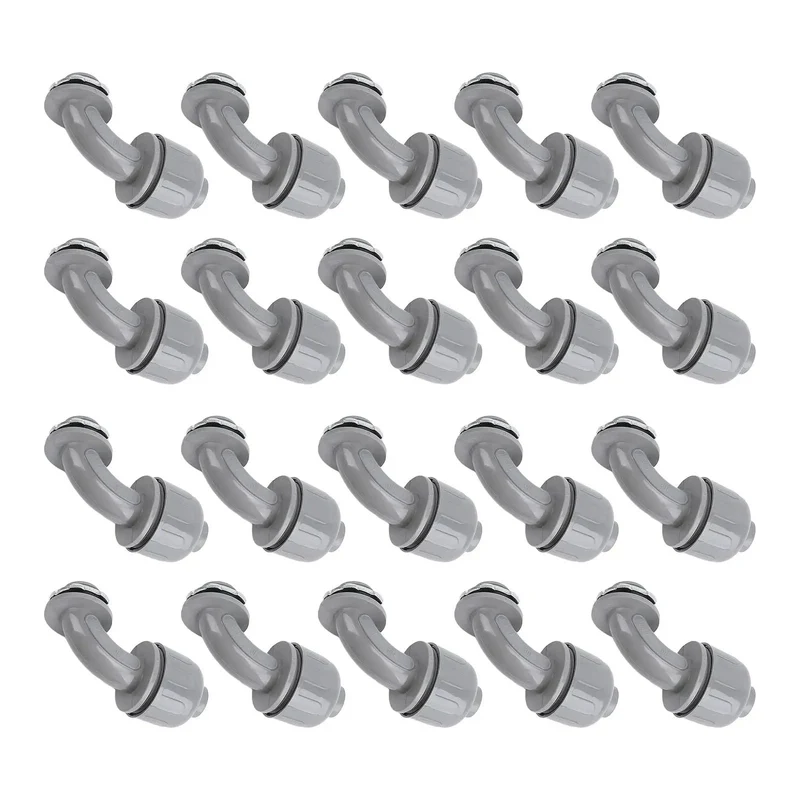 Heavy Duty 20 Pack 1/2 Inch NPT Liquid Tight Connectors For Electrical Conduit Built Like A Tank With Crack Resistant Nylon 6 To Keep Your Setup Secure On Busy Job Sites
