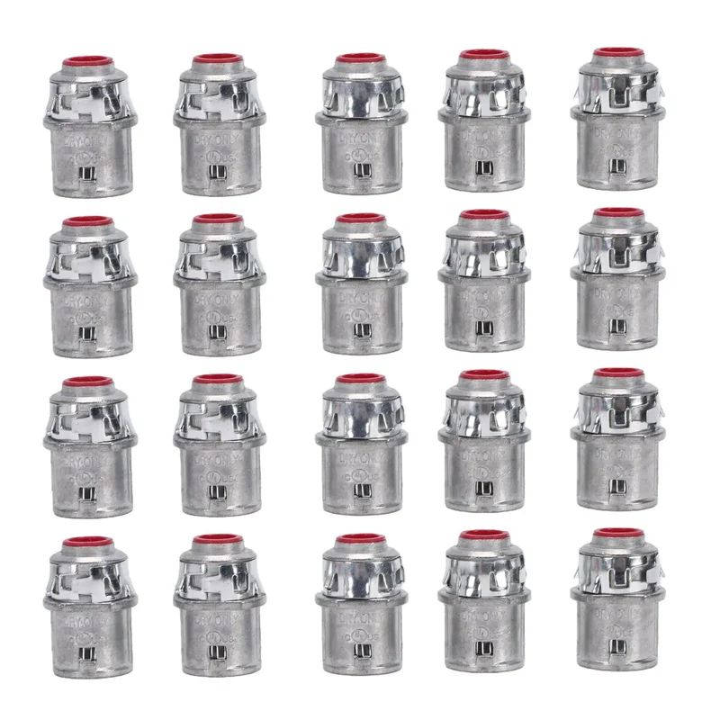 Heavy Duty 3/8 Inch MC Cable Connectors For 14 12 And 10 Gauge Wire Built Like A Tank With Zinc Alloy Snap Lock Design Deliver A Straight Up Pro Feel And Easy Install For AC And AC90 Cable Runs