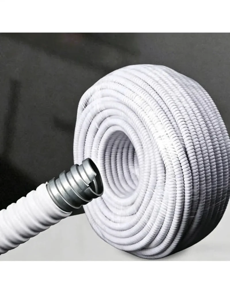 Pro Grade Fire Resistant Flexible Electrical Conduit Roll With Reinforced Steel Core And Slick PVC Jacket For Tight Indoor Outdoor Cable Runs 33 Feet Heavy Duty Wire Armor