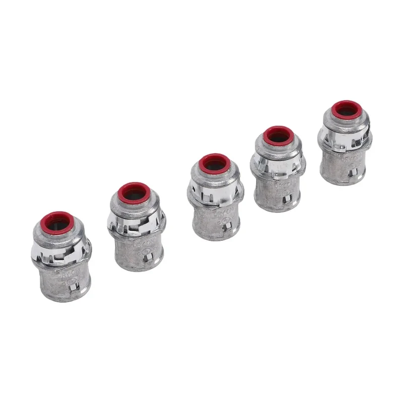 Tool Free Snap In Metal Clad Cable Connectors 3 8 Inch Fit Electrical Conduit Straight Shot Install Into Half Knockouts Reusable Spring Steel Fittings Pro Grade No Sweat Rig Setup