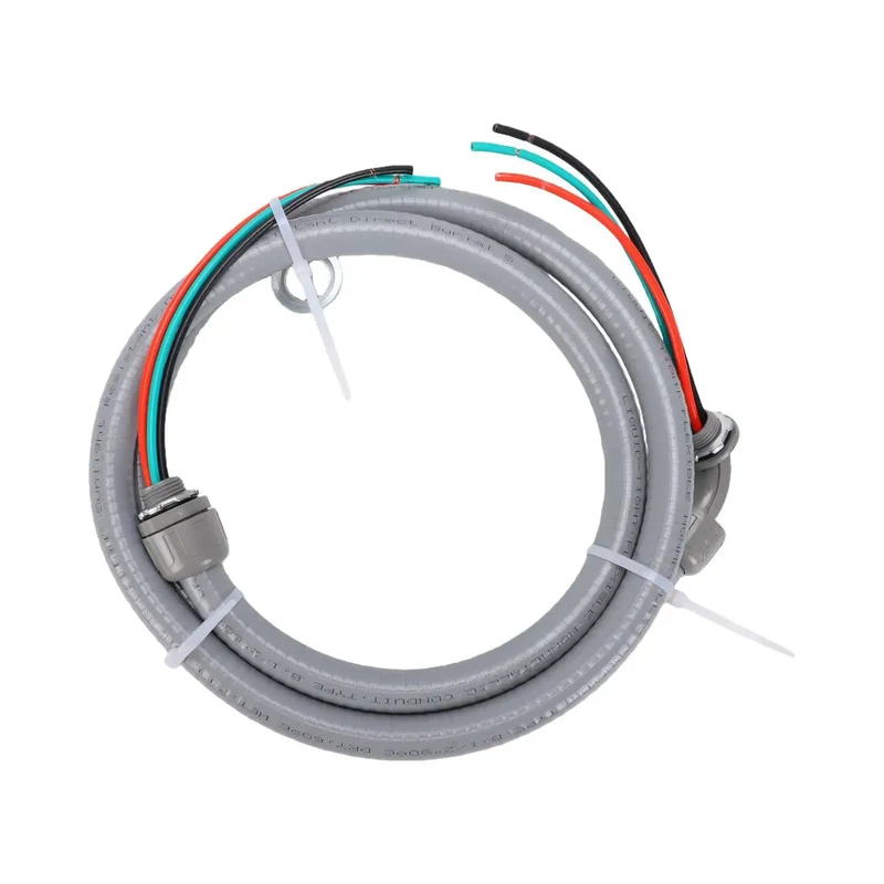 Heavy Duty Half Inch Liquid Tight Flexible Conduit Whips With 6 Foot 10 AWG 3 Wire Copper Cables For Outdoor Air Conditioning Units Hella Durable Ready To Hookup Plug And Play Assembly