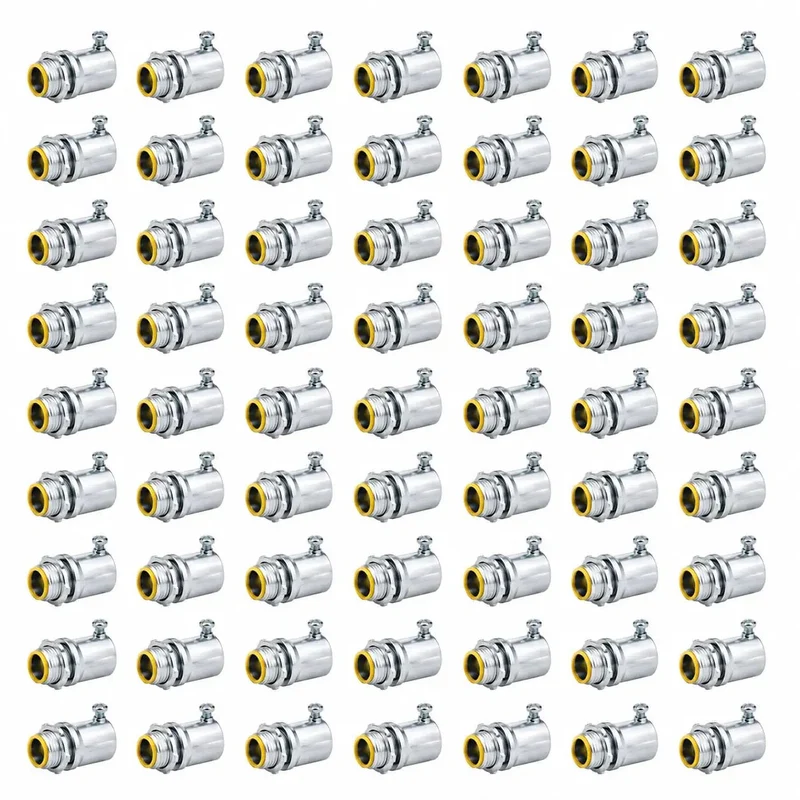 1/2 Inch EMT Set Screw Connector With Insulated Throat, Zinc Plated Steel Conduit Fitting For Electrical Metallic Tubing, UL Listed Concrete Tight, Heavy Duty Locknut Included, Pack Of 50 For Dang Solid And Hassle Free Wire Runs