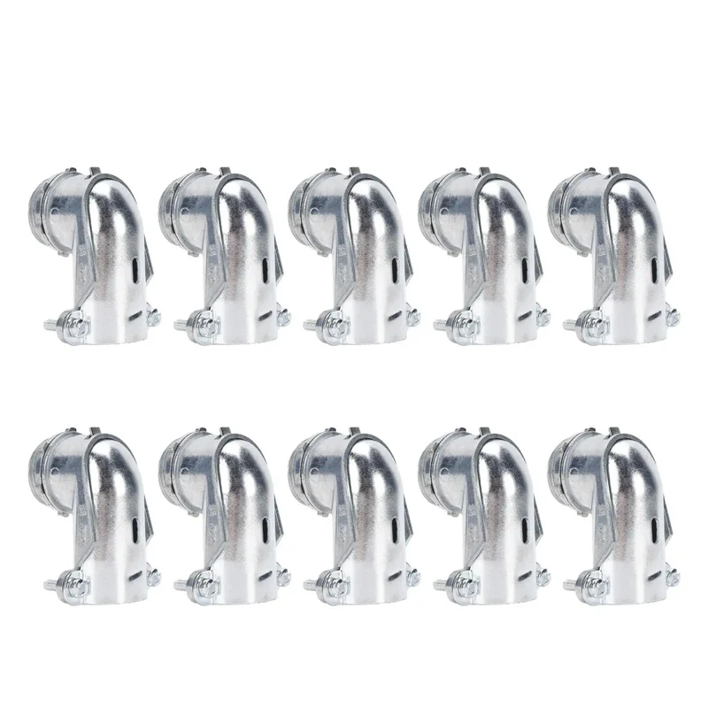 10 Piece 3/4 Inch Flexible Metal Conduit Elbow, 90 Degree Zinc Die Cast Squeeze Connector For AC MC Cables, Quick Install Wire Turn That Lets You Navigate Tight Spaces Without A Sweat