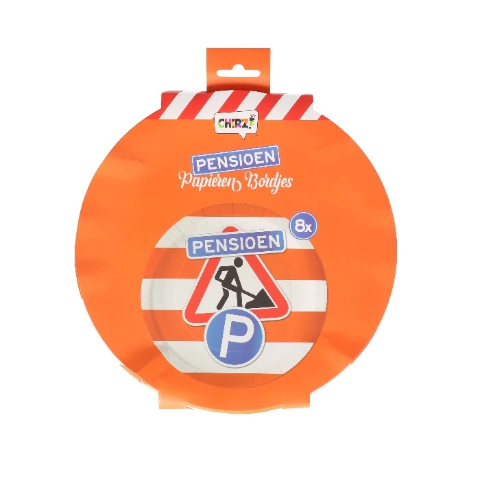 Pensioen gebaksbordjes groot 8 st