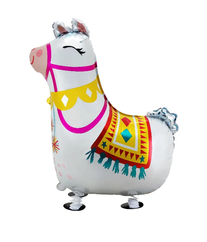 Folieballon wandelende lama - 54 x 65 cm