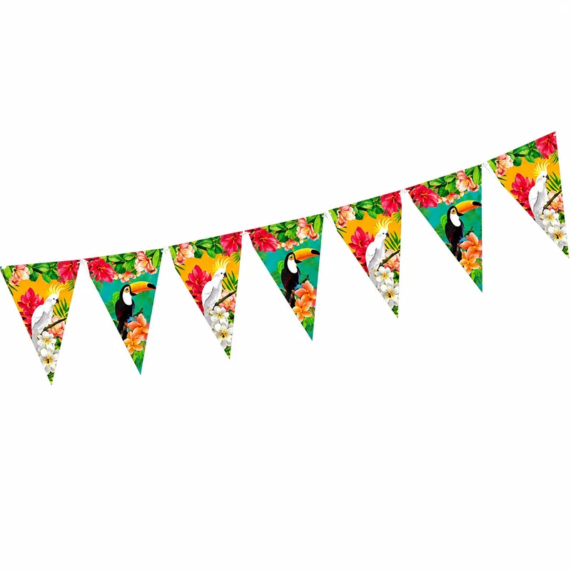 Vlaggenlijn tropical oranje/groen - 10m